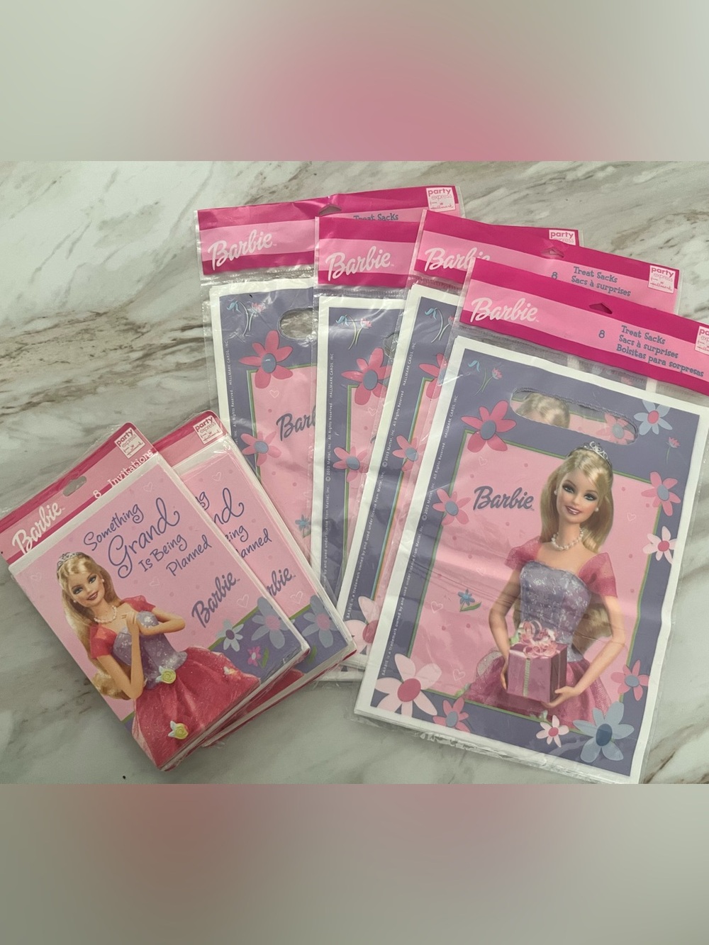 Vintage 2002/2003 Barbie party invitations and treat bags